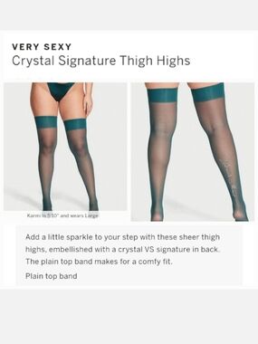 Victoria's secret very sexy signature shine thigh-high stockings SMALL GREEN